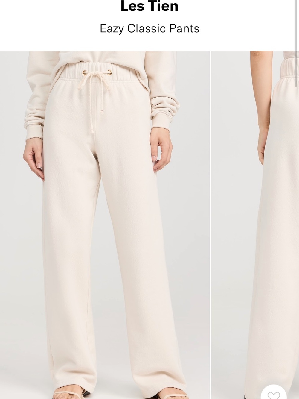 Les Tien Eazy Classic Track Pants in Cream